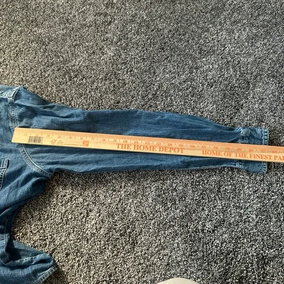 Vintage Gap Shirt Mens Large Blue Denim Button‎ Down Grunge Casual 90s Y2K - Picture 11 of 14